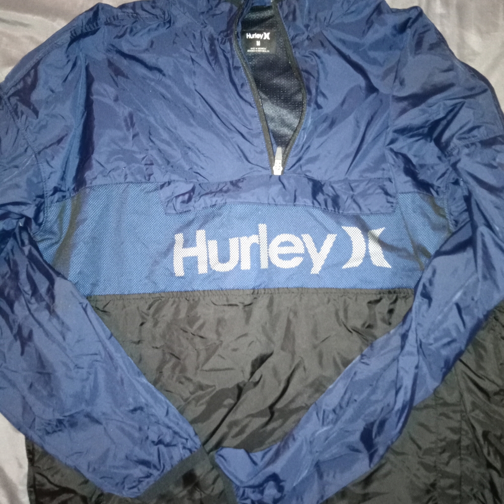 Hurley Men's Navy and Bl Windbreaker